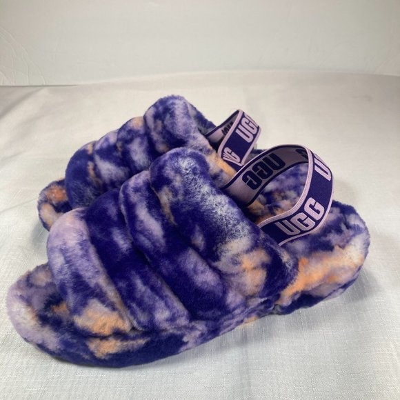 NEW! UGG Fluff Yeah Marbled Sheepskin Slides/Slippers, Size 9 - Picture 2 of 9